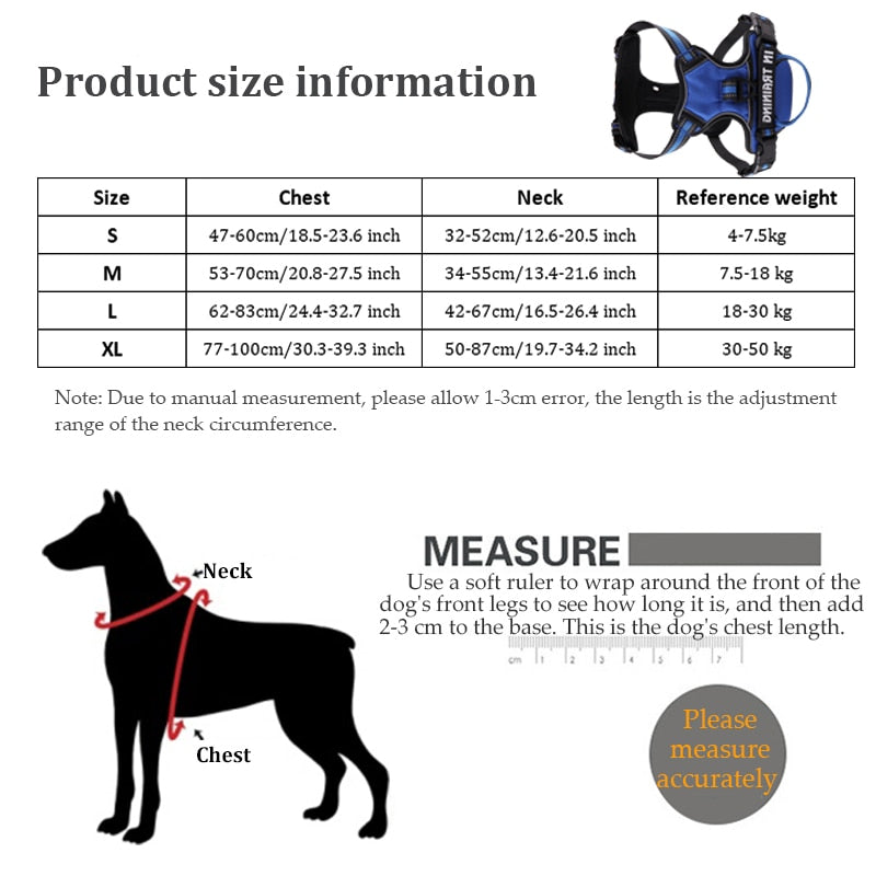 Nylon Adjustable Dog Harness Personalized Reflective Dog Harness Vest Breathable Pet Harness Leash For Small Medium Large Dogs