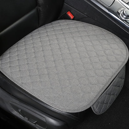 Flax Car Seat Cover Front Rear Linen Fabric Cushion Breathable Protector Mat Pad Universal Auto Interior Styling Truck SUV Van