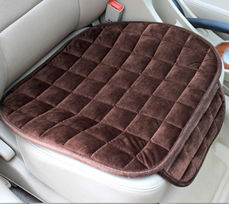 Car Seat Cover Car Accessory Front Rear Flocking Cloth Winter Warm Cushion Breathable Protector Mat Pad Universal Auto Interior