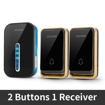 ZOGIN Wireless Doorbell Smart Door Bell Home Waterproof Cordless Ring Dong Chime House Call  110 240V timbre casa calling button