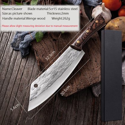 Forging Japanese Full Tang Handle Knife Handmade Steel Kitchen Boning Knives Chef Slicing Knife Santoku Cleaver Cutter