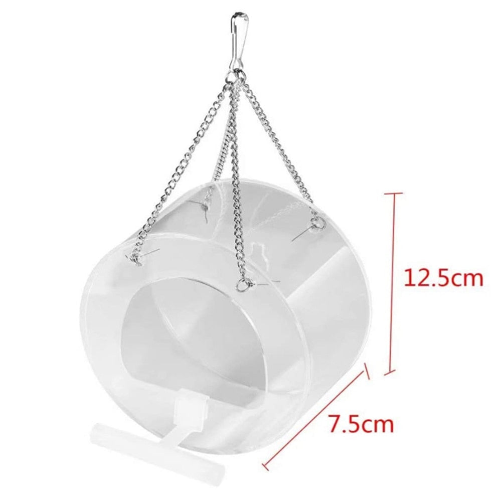 Window Bird Feeder House Shape Weather Proof Transparent Suction Cup Outdoor Birdfeeders Hanging Birdhouse For Outside Garden