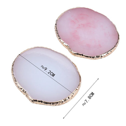 1PC Round Resin Agate Stone Nail Color Palette Art Nails Gel Polish Pallet Mixing Drawing Paint Plate Manicure Display Shelf