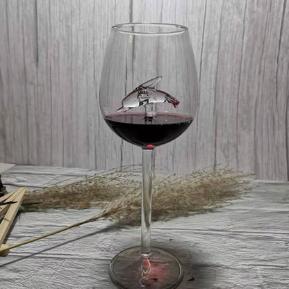 Creative Built-in Shark Wine Glass New Design Goblet Whiskey Glass Dinner Decorate Handmade Crystal For Party Flutes Glass