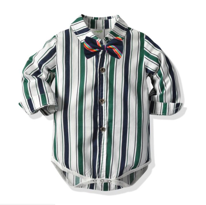 2023 Classic plaid bodysuit for baby wearing 1-2-3 birthday party gentleman baby store body boy costume funny tie baby clothes
