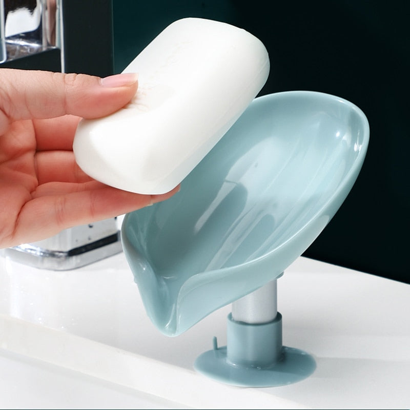 Leaf Shape Soap Box Drain Soap Holder Box Bathroom Accessories Toilet Laundry Soap Box Bathroom Supplies Bathroom Tray Gadgets