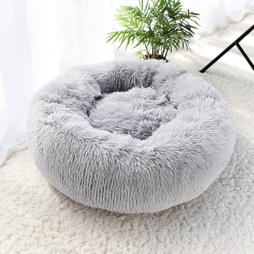 Super Soft Cat Bed House Warm Winter Cat Puppy Sleeping Beds Nest Long Plush Kitten Round Sofa Small Dogs Cat Kennel Anti Slip