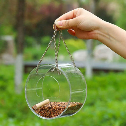 Window Bird Feeder House Shape Weather Proof Transparent Suction Cup Outdoor Birdfeeders Hanging Birdhouse For Outside Garden