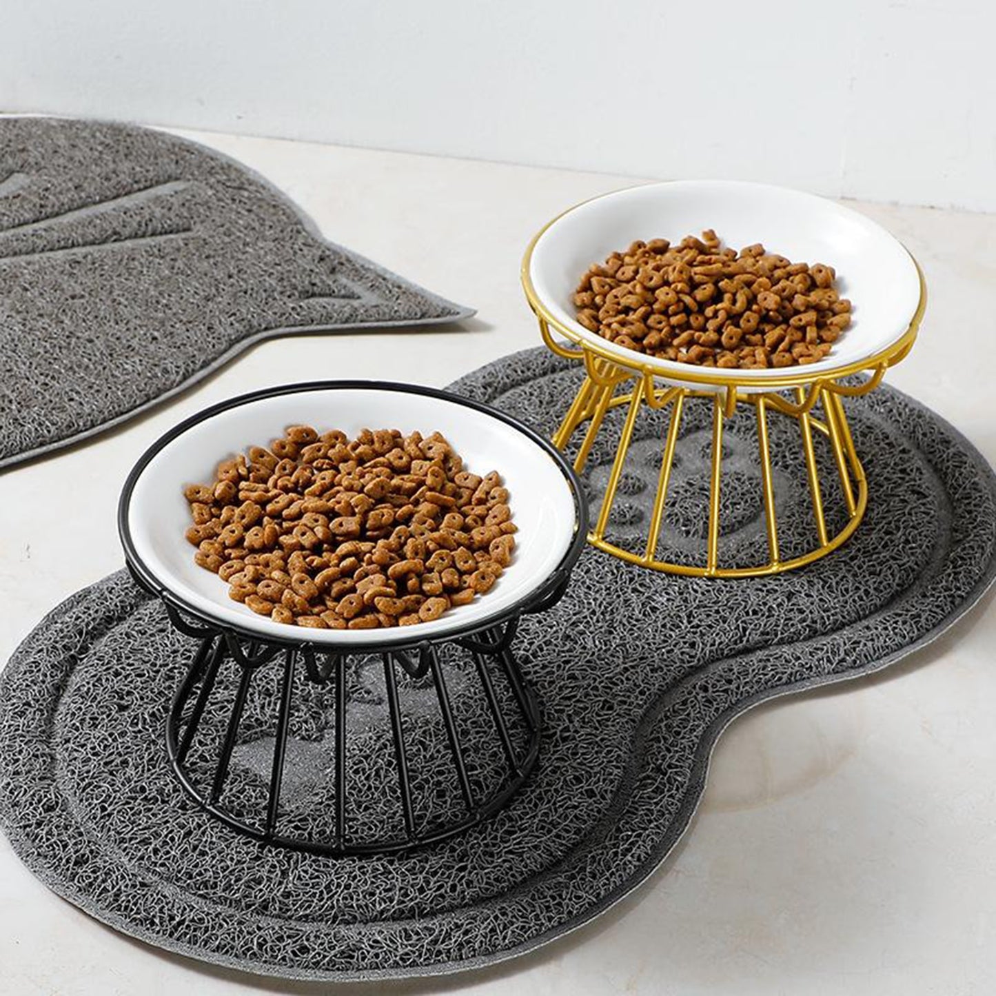 Ceramic Raised Pet Bowl Food Water Treats for Cats &amp; Dogs Supplies Outdoor Feeding Drinking Accessories Doggie Cat Stand Bowl