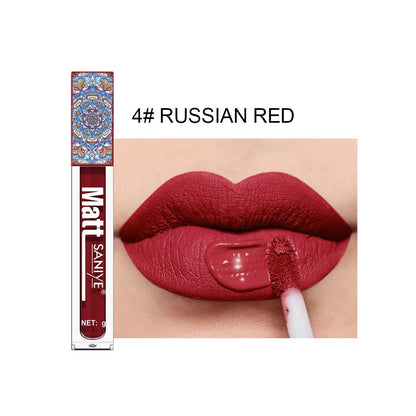 Waterproof Matte Nude Lip Gloss Brown Nude Pigment Dark Red Long Lasting Velvet Liquid Lipstick Women Makeup Lip Glaze 1PCS