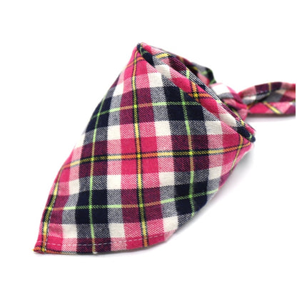 Dog Bandanas Large Pet Scarf Pet Bandana For Dog Cotton Plaid WashableBow ties Collar Cat Dog Scarf Large Dog Accessories