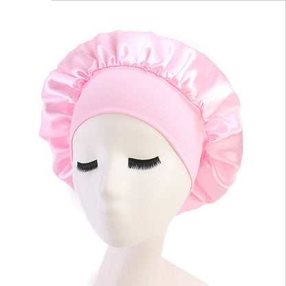 Newly Women&#39;s Satin Solid Sleeping Hat Night Sleep Cap Hair Care Bonnet Nightcap For Women Men Unisex Cap bonnet de nuit