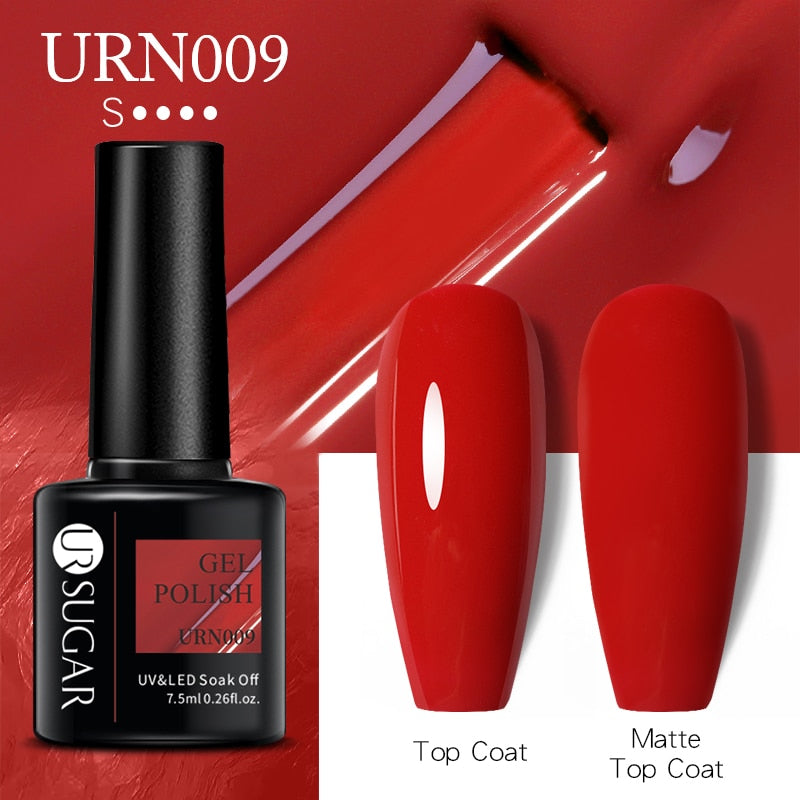 UR SUGAR 7.5ml Autumn Red Series Nail Gel Polish Gel Paint Nail Art Semi Permanent Nail Art Manicure Soak Off LED UV Nail Gel