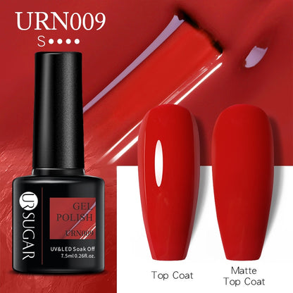 UR SUGAR 7.5ml Autumn Red Series Nail Gel Polish Gel Paint Nail Art Semi Permanent Nail Art Manicure Soak Off LED UV Nail Gel