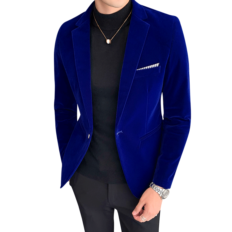 Autum Velvet Wedding Dress Coat Mens Blazer Jacket Fashion Casual Suit Jacket Stage DJ Men&#39;s Business Blazers Costume Homme