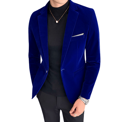 Autum Velvet Wedding Dress Coat Mens Blazer Jacket Fashion Casual Suit Jacket Stage DJ Men&#39;s Business Blazers Costume Homme