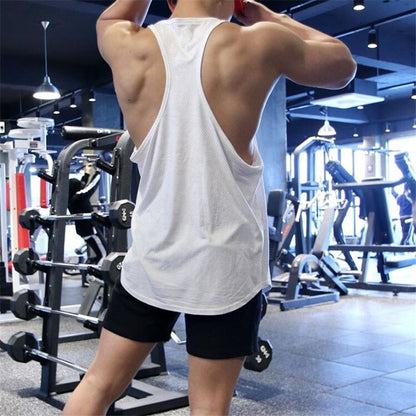 New Summer Brand Vest Mesh Gym Clothing Mens Tank Tops Sleeveless Shirt Bodybuilding Equipment Fitness Men&#39;s Stringer Tanktop