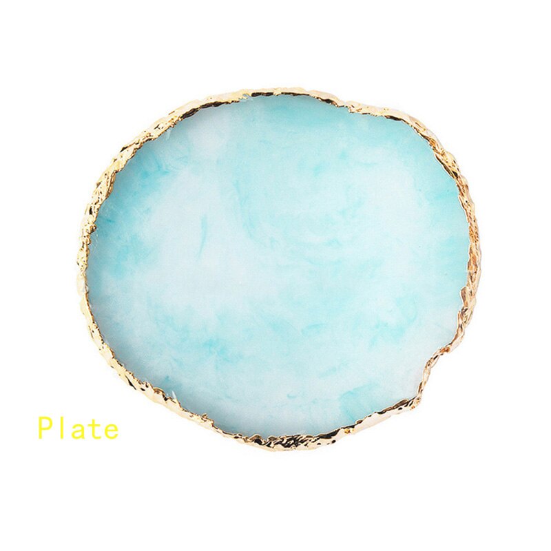 Wholesale Round Resin Agate Stone Nail Color Palette Gel Polish Pallet Mixing Paint Plate Manicure For Nails Art Display Shelf