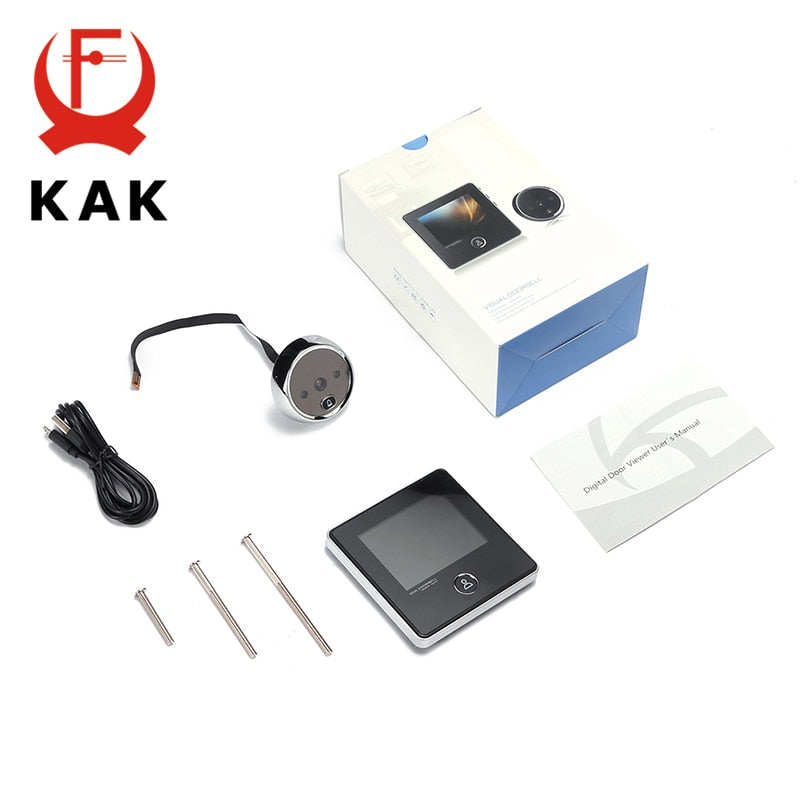 KAK 2.8&quot; LCD Screen Electronic Door Viewer Bell IR Night Door Camera Photo Recording Digital Door Viewer Smart Peephole Doorbell