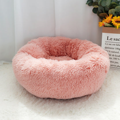 Super Soft Cat Bed House Warm Winter Cat Puppy Sleeping Beds Nest Long Plush Kitten Round Sofa Small Dogs Cat Kennel Anti Slip