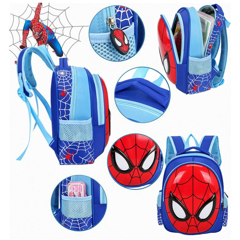 Anime MARVEL SPIDERMAN Backpacks Super heroes School Bag 3D stereo Children Boys Kindergarten Backpack Kids Cartoon Bags