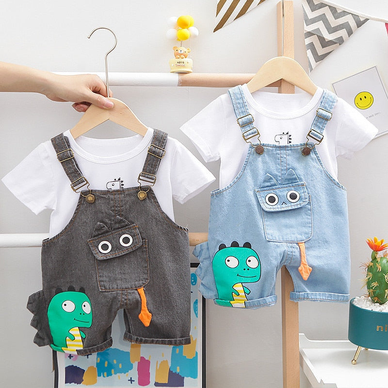 Lawadka Baby Boy Clothing Sets Infants Newborn Boy Clothes Shorts Sleeve Tops Overalls 2Pcs Outfits Summer Cartoon Clothing 2020