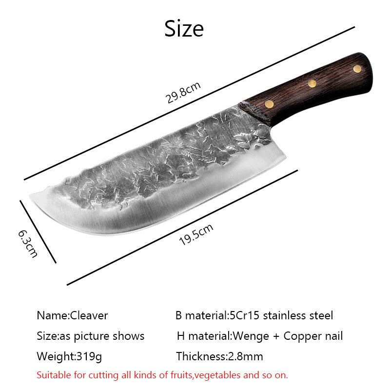 Forging Japanese Full Tang Handle Knife Handmade Steel Kitchen Boning Knives Chef Slicing Knife Santoku Cleaver Cutter