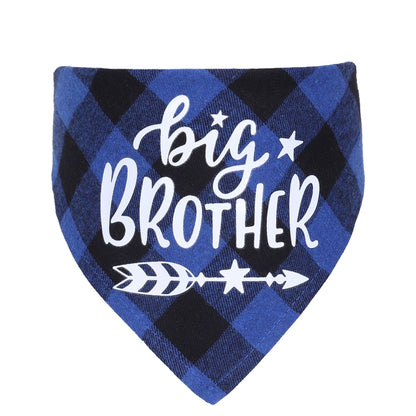 Big Brother Plaid Dog Bandana Pregnancy Announcement Dog Bandana Gender Reveal Photo Prop Pet Scarf Accessories Pet Scarves