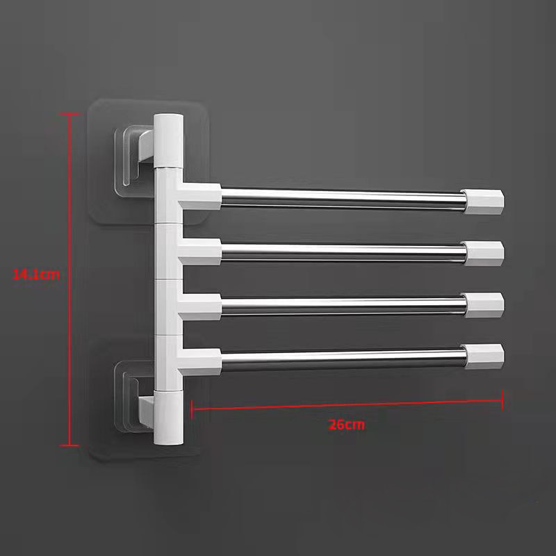 Bathroom Towel Rack Rotatable Towel Holder Space Aluminum 2/3/4/5-Bar Towel Hanger Kitchen Shelf Paper Hanging Wall Mounted