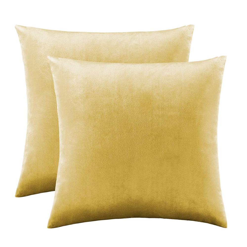 2 Packs Gold Decorative Cushions Covers Cases for Sofa Bed Couch Modern Luxury Solid Velvet Home Throw Pillows Covers Silver