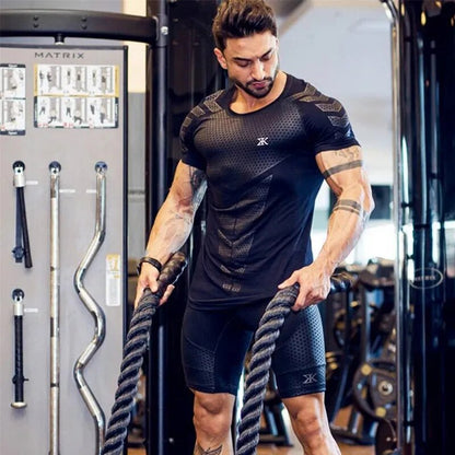 2023 New large-type Men Compression T-shirt men Sporting Skinny Tee Shirt Male Gyms Running T-shirt Fitness Sports men t-shirts