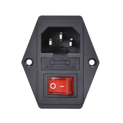 3D Printer Parts 10A 250V Power Switch AC Power Outlet With Red Triple Rocker Switch Fused Module Plug For 3d Printer