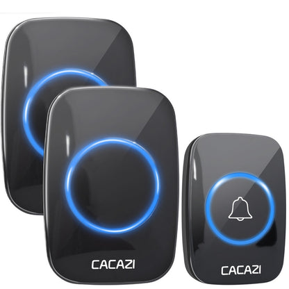 CACAZI 60 Chime 110DB 300M Wireless Doorbell Waterproof Remote EU AU UK US Plug Smart Door Bell Battery 1 Button 1 2 3 Receiver