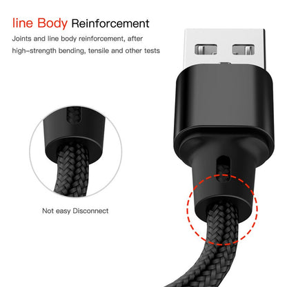 USB Cable For iPhone 13 12 11 XS X 8 7 6 Charging Charger 3 in 1 Micro USB Cable USB Type C Mobile Phone Cables For Samsung S9