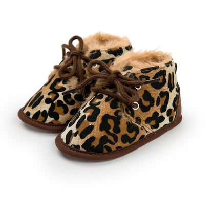 Kids New Toddler Infant Newborn Baby Boy Girl Winter Fur Snow Boots Warm Shoes Booties Casual Leopard Little Kids Strappy Shoes