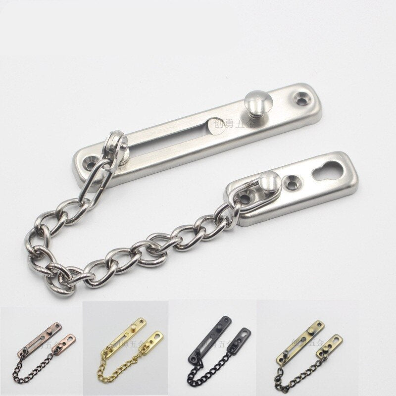 Thickening Anti-theft Sliding Door Lock Chain Safety Door Bolt Hotel Office Security Chain Gate Cabinet Latches Decorative Hardw