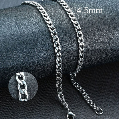 Vnox Men's Cuban Link Chain Necklace Stainless Steel Black Gold Color Male Choker colar Jewelry Gifts for Him