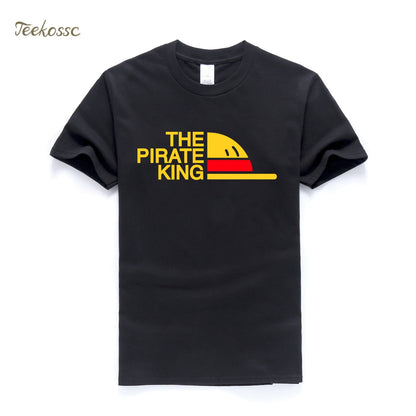 New Brand  T-Shirt Men The Pirate King T Shirt Mens Luffy Tshirt Summer Tees Japanese Anime Cotton Short Sleeve Men&#39;s