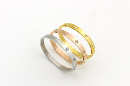 Beautiful Lovers Bracelets Woman Bracelets Stainless Steel Bangles and Bangles Cubic Zirconia Golden Woman Jewelry Gifts