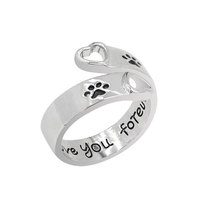 Cat Ear Finger Rings Open Design Cute Footprints Fashion Jewelry Ring For Women Young Girl Child Gift Adjustable Animal Ring