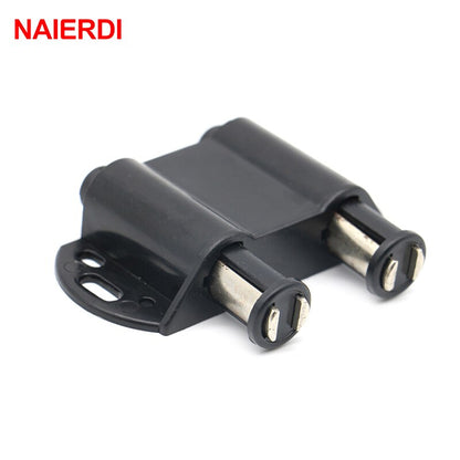 NAIERDI Black Door Stopper Magnetic Cabinet Catches Brackets Glass Clamps Door Closer For Kitchen Cupboard Furniture Hardw