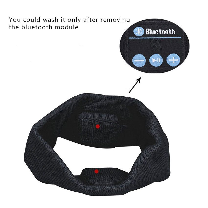 Aimitek Bluetooth Headphone Wireless Headband Sports Headsets Yoga Hands-Free Earphone Soft Warm Hat Smart Cap with Microphone