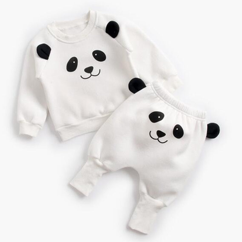 Baby Suit Autumn Winter Baby Boy Cartoon Cute Clothing Pullover Sweatshirt Top + Pant Clothes Set Baby Toddler Girl Outfit Suit