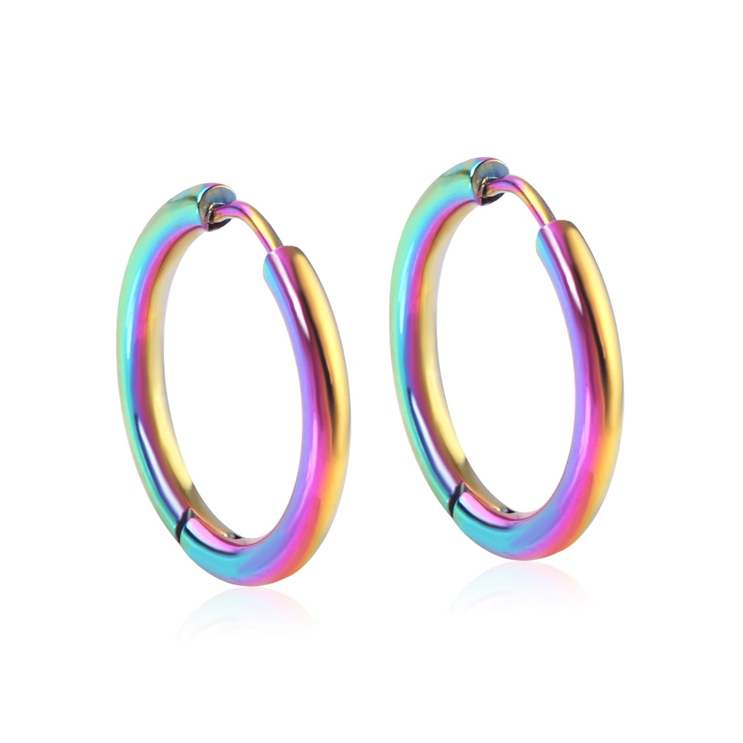 LUXUSTEEL 1Pairs/2Pcs Small Hoop Earrings Women Men Silver Color Stainles Steel Round Circle Pendientes Mujer 2023 Anti-allergy