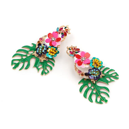 JURAN New Long Dangle Resin Green Leaves Earrings Party Jewelry Accessories Handmade Fashion Acrylic Earrings for Women 2023