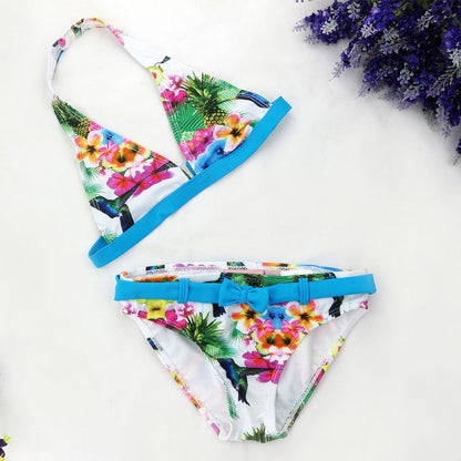 2020 New Summer Cuhk Girls Split Bikini Kids Cute Flower And Animal Pattern Swimwear Children Girl Floral Swimsuit Wholesale