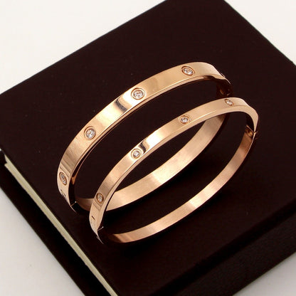 Beautiful Lovers Bracelets Woman Bracelets Stainless Steel Bangles and Bangles Cubic Zirconia Golden Woman Jewelry Gifts