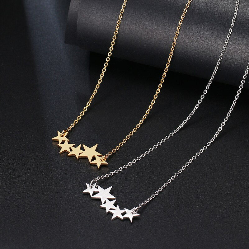 DOTIFI Stainless Steel Necklace For Women Lover&#39;s Gold/Rose Gold Color Pentacle Pentagram Pendant Necklace Engagement Jewelry