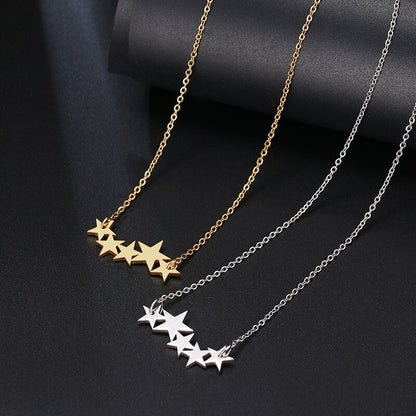 DOTIFI Stainless Steel Necklace For Women Lover&#39;s Gold/Rose Gold Color Pentacle Pentagram Pendant Necklace Engagement Jewelry