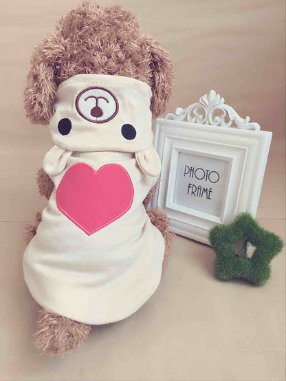 Pet Dog Clothes For Small Dog Cotton Clothing Coat Hoodies for Chihuahua Pets Dogs Winter Clothes Pajamas Love Bear Costume